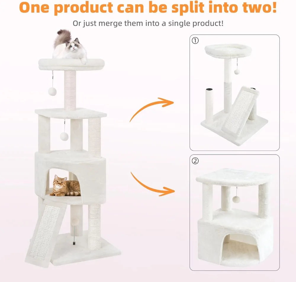 Cat Tree Tower with Big Condo for Indoor Kitten,Cat Tower with Scratching Post,Scratching Board and Cat Toys