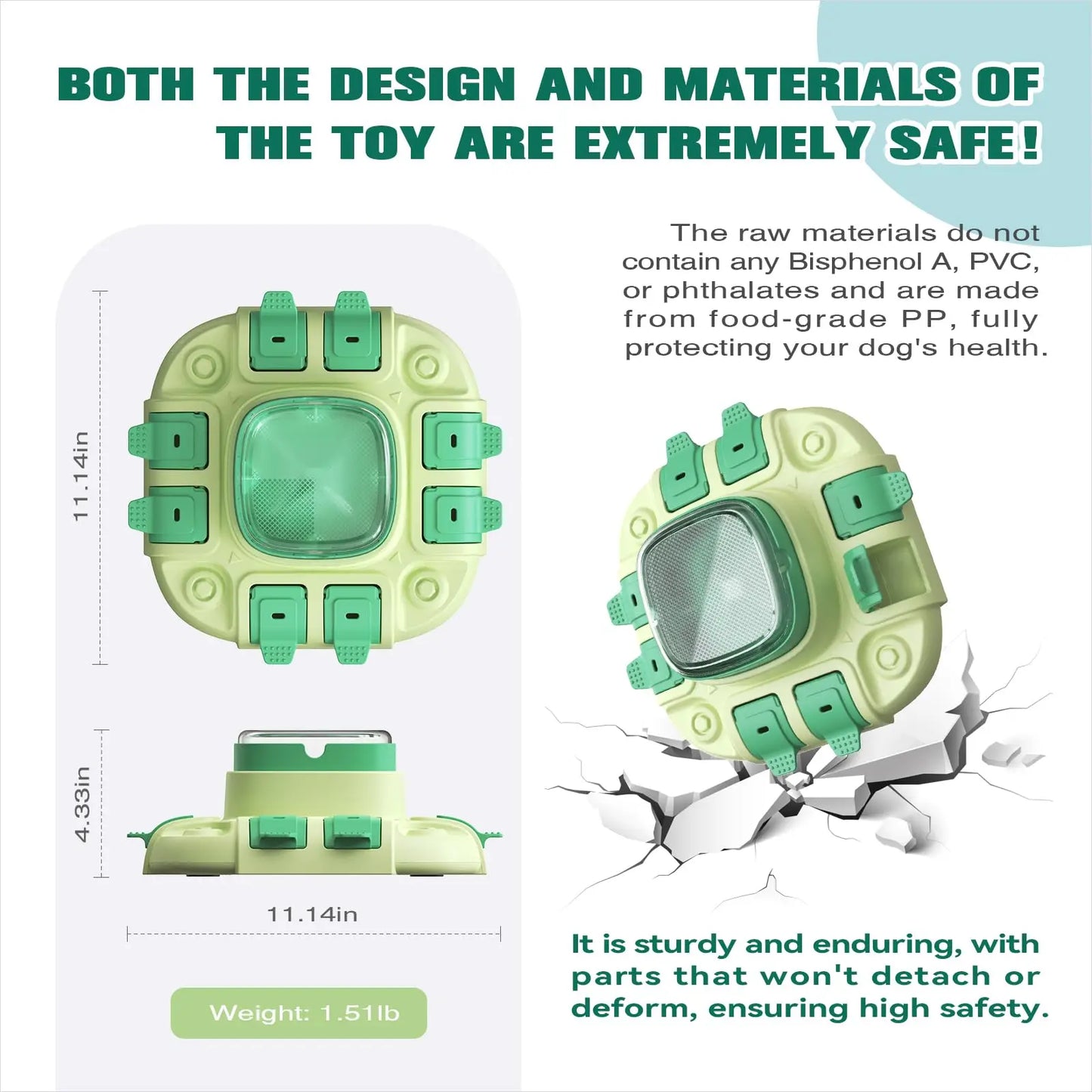 KADTC Dog Puzzle Toys for Small/Medium/Large Dogs Slow Feeder w/Button Level 2 in 1 Boredom Busters Keep Them Busy Enrichment To