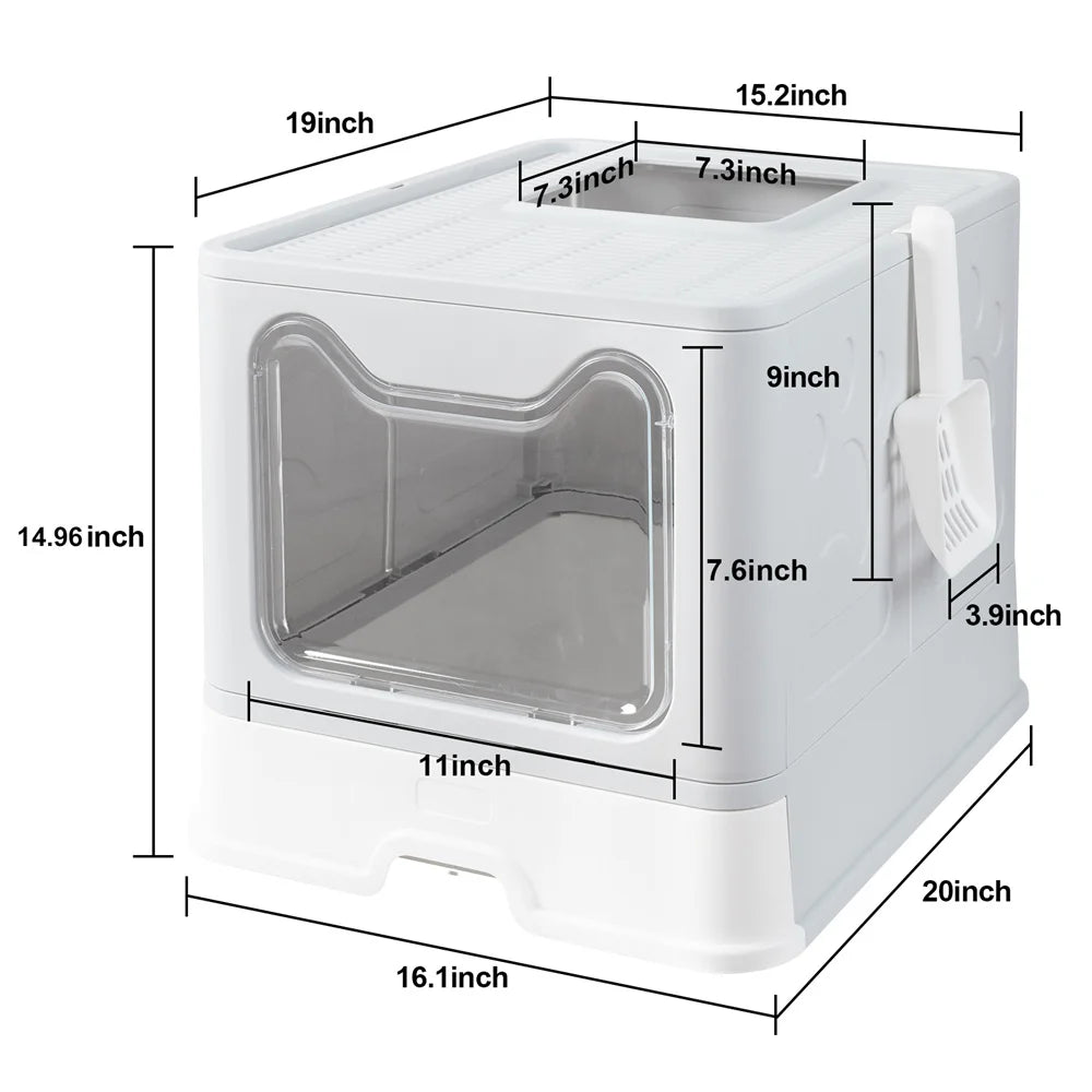 Easy Cleaning Cat Litter Box Large Cat Pan Drawer Anti-Splashing Cat Potty Toilet Tray with Scoop