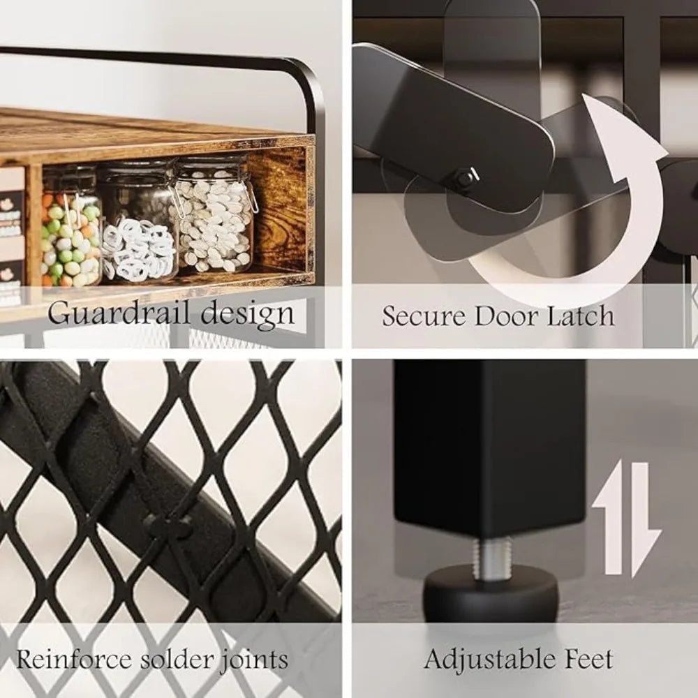 Wooden Dog Crate End Table,48 Inch with Drawers,Heavy Duty ,Decorative Pet Crate Dog Cage