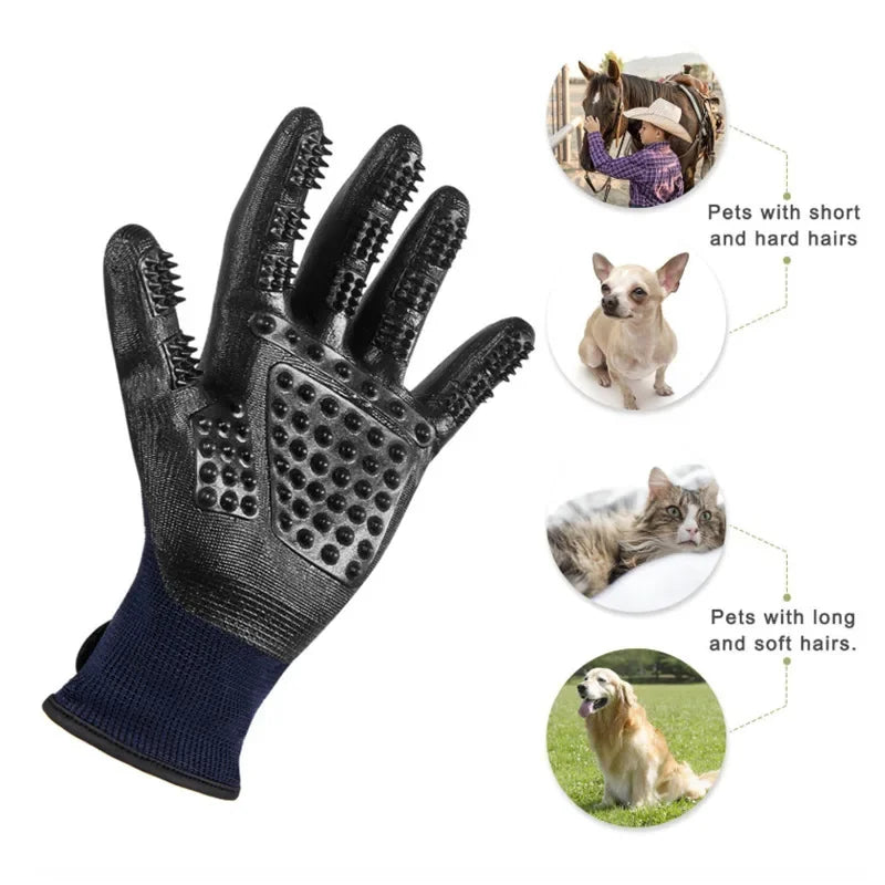One Pair Hair Grooming Glove for Pet Dog Cat Bathing Silicone Massage Brush Dipping Gumming Rubber Gloves Dog Deshedding Comb
