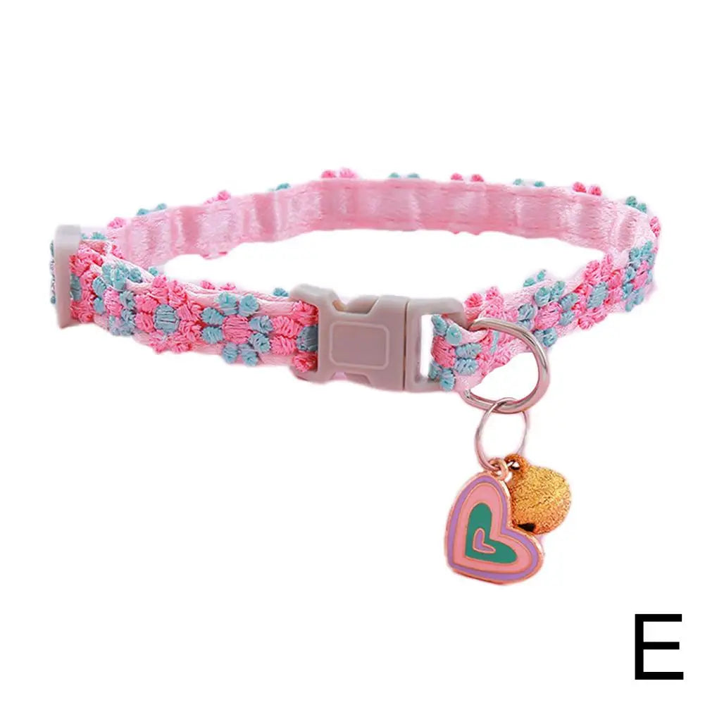 Pet Collar Adjustable Colorful Lace Flower Cat Collar Puppy Accessory Necklace Pet Collar Kitten Cute Dog Bell Cat Product A2U9