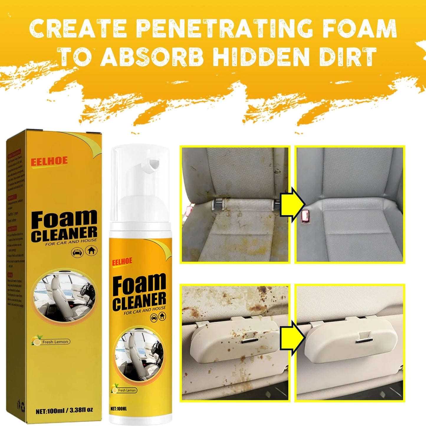 2PCS 100ML Multi-purpose Foam Cleaner Spray Car Home Interior Cleaner Foam Spray Anti-Aging Protection for Car Accessorie