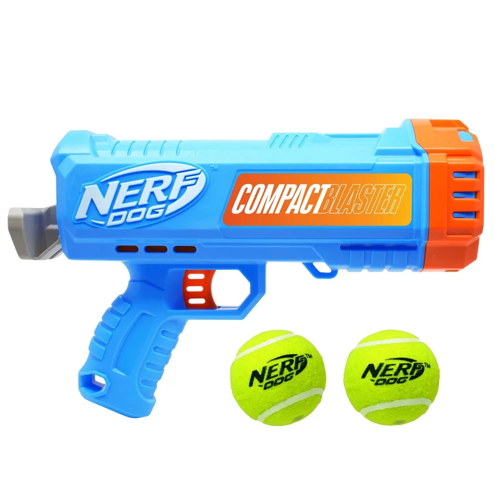 Compact Tennis Ball Launcher Dogs with 2 Balls Hands-Free Pickup Portable 40ft Fetch Toy Easy to Use Chewable Waterproof