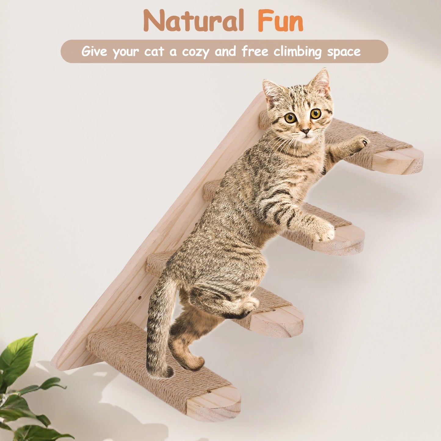 Cat Wall Steps Wooden Cat Climbing Ladder Wall Mounted Cat Climbing Frame for Cats Perch Shelves