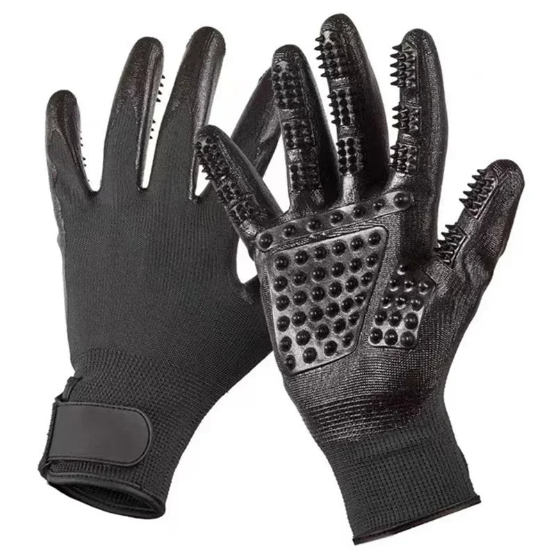 One Pair Hair Grooming Glove for Pet Dog Cat Bathing Silicone Massage Brush Dipping Gumming Rubber Gloves Dog Deshedding Comb