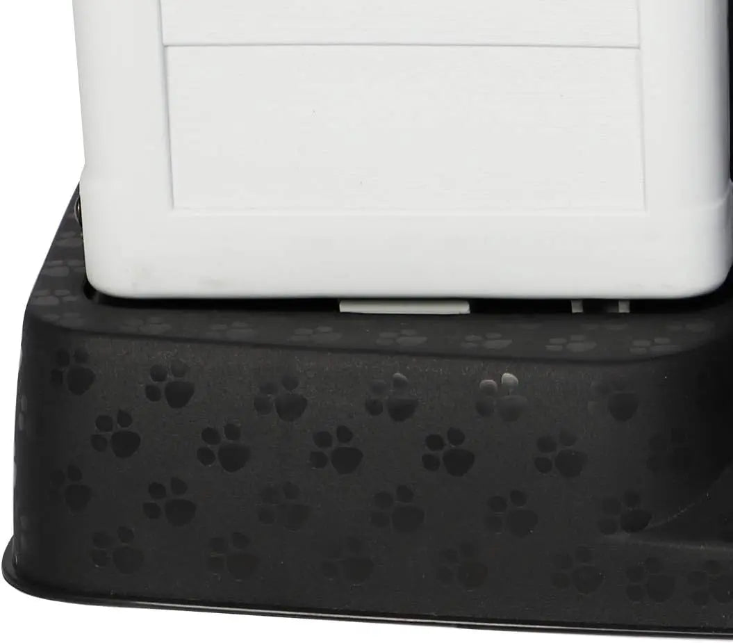 Plastic Outdoor Dog House for Pet Weatherproof Kennel Small to Large Size,Blue & White (L-35.5" L x 37.5" W x 39”H)