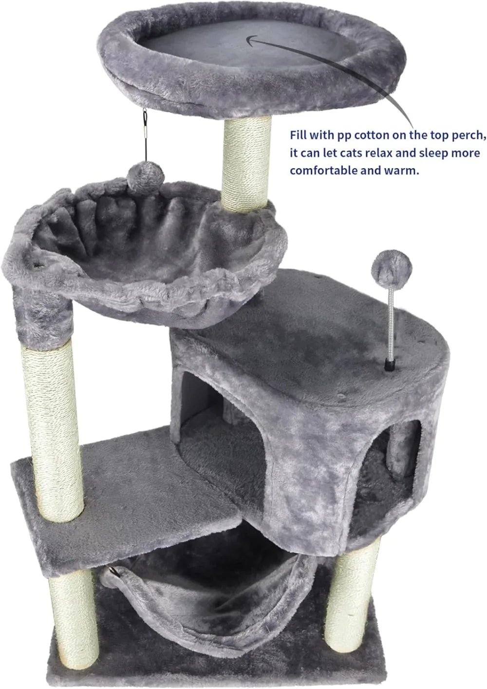 Cat Tree with Cat Condo and Big Hammock