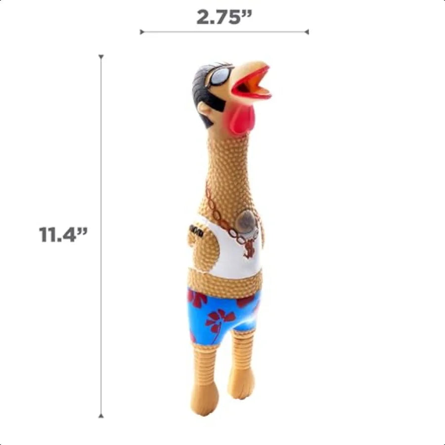 by Charming Pet Squawkers Earl Latex Squeaky Rubber Chicken Dog Toy Funny Interactive Holiday Toy for Dogs Large Size