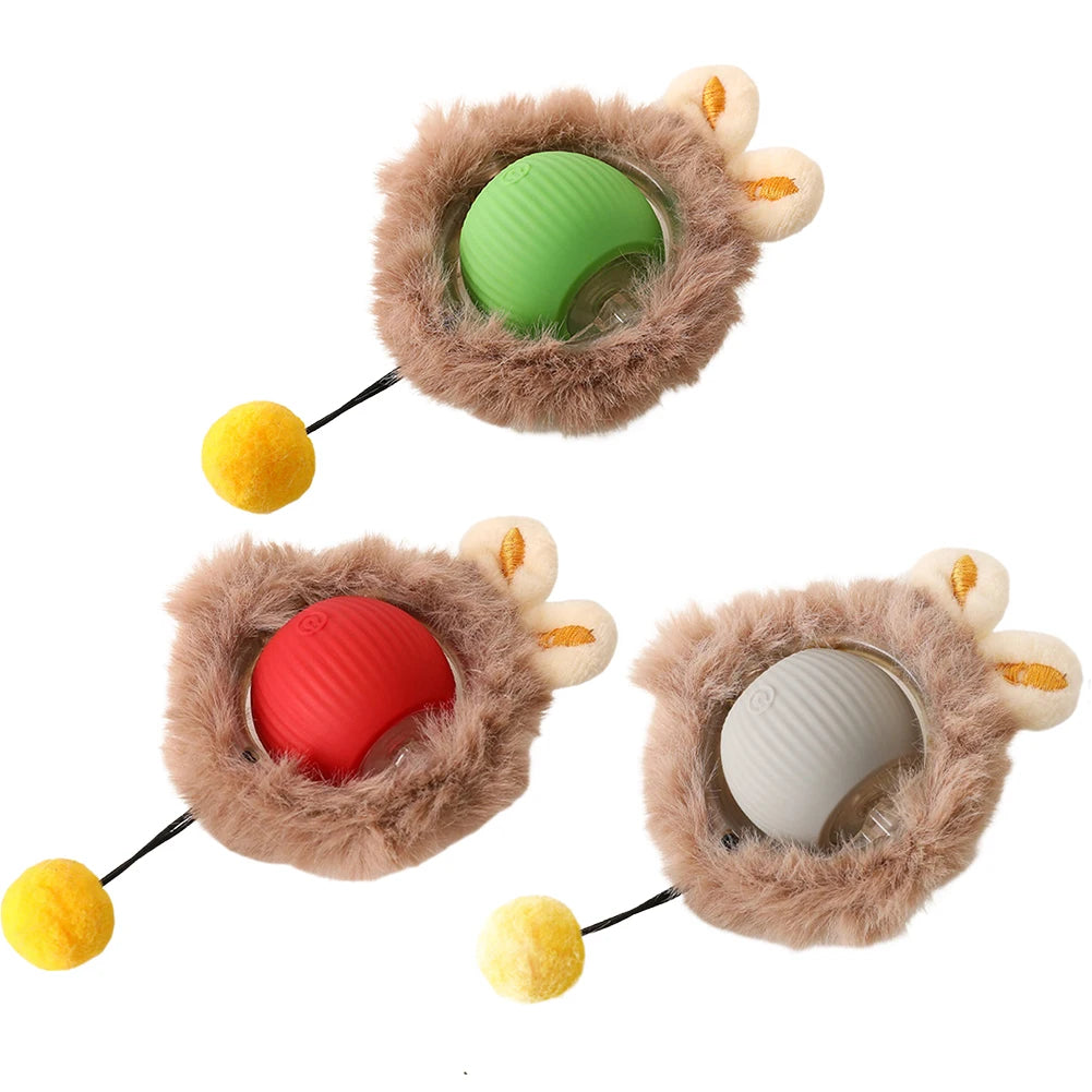 Interactive Cat Toy Ball Automatic Rolling Ball Automatic Motion Activated Moving Ball Anti-Depression Pet Toy for Indoor Cats