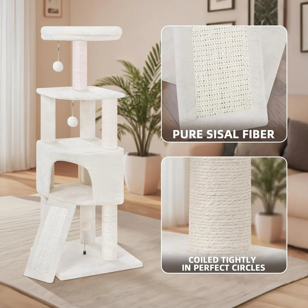Cat Tree Tower with Big Condo for Indoor Kitten,Cat Tower with Scratching Post,Scratching Board and Cat Toys