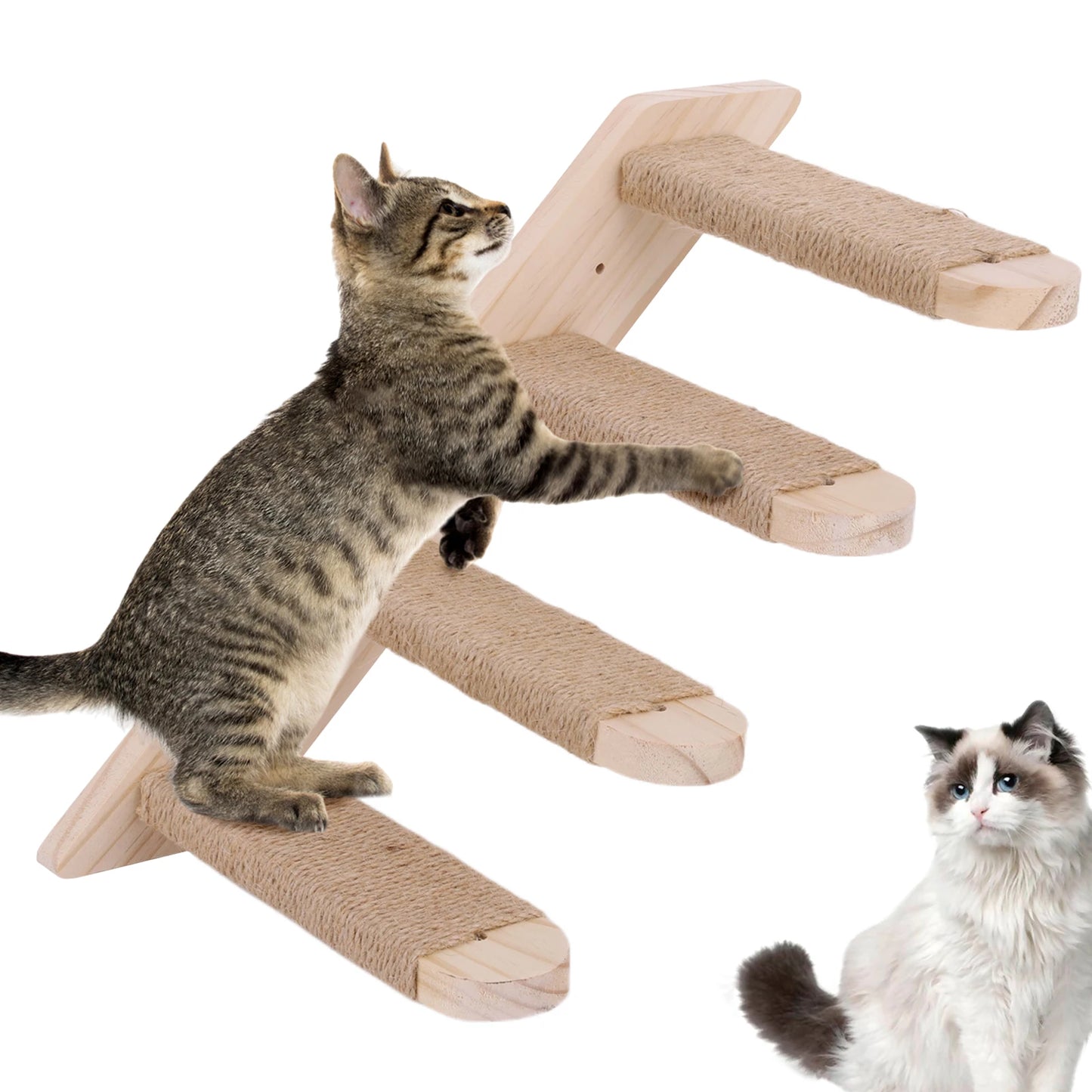 Cat Wall Shelves Wall Mounted Cat Wall Steps Four Step Cat Climbing Frame for Cats Perch Shelves