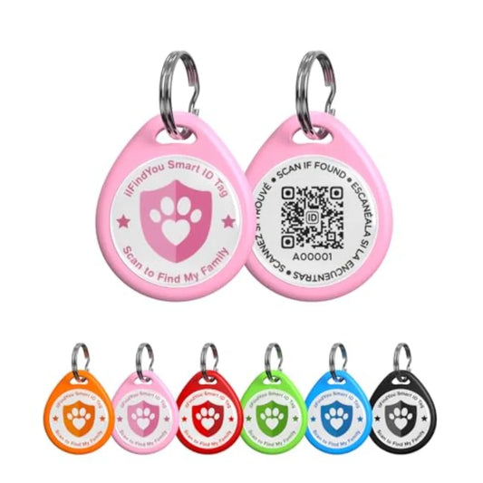 Cat Tags Persolized Small QR Code Cat me Tags for Kitten Collar Scan Locatiolerts Pink S