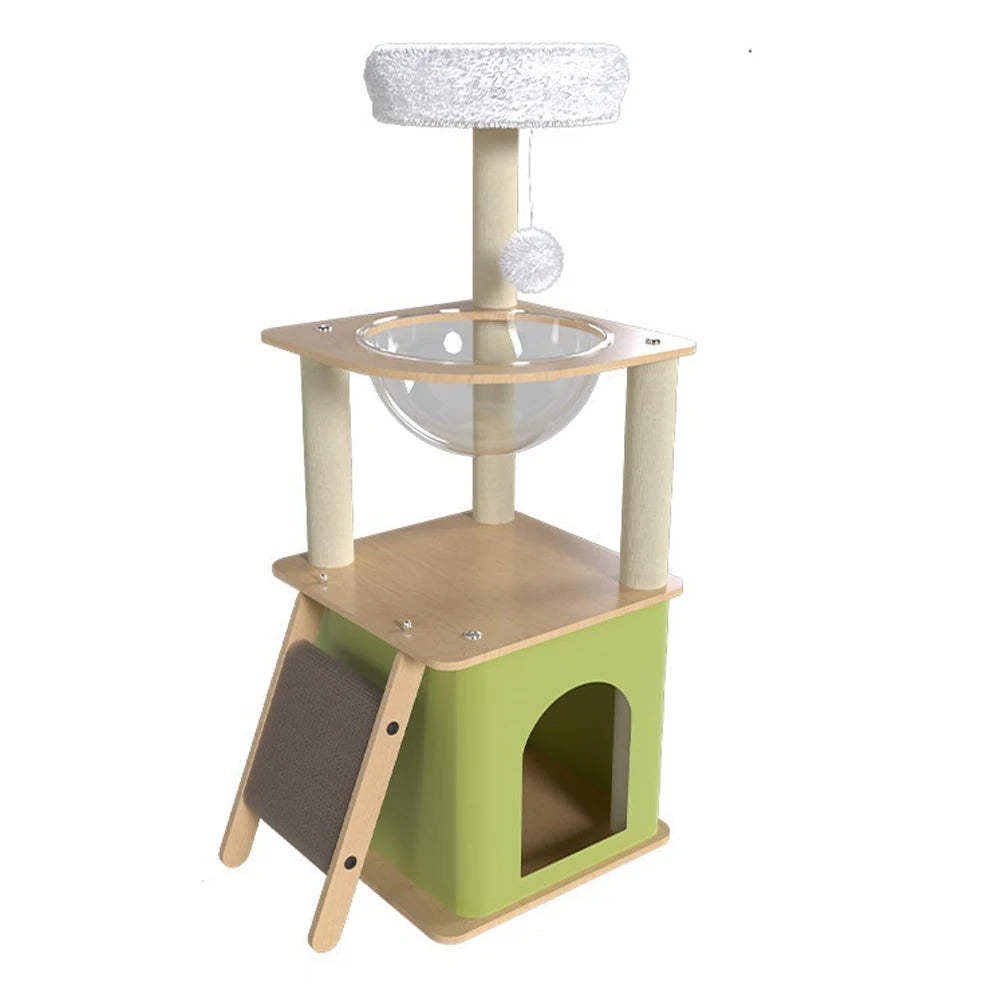 Cat Climbing Frame with Cat Condos Cat Scratchers Space Capsule Cat Tree Tower Cat Scratching Posts for Indoor Cats Large Adult