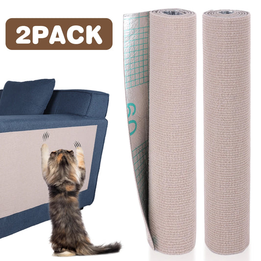 2Pcs Cat Scratching Mat Furniture Protector Trimmable DIY Cat Scratching Pad Cat Climbing Wall for Couch Sofa Furniture Protect