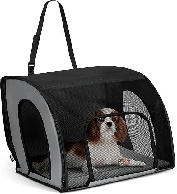 K&H Pet Products Enclosed Dog Car Seat, Travel Safety Carrier for Pets, Dog Travel Car Seat, Soft-Sided Covered Cat Carrier, Was