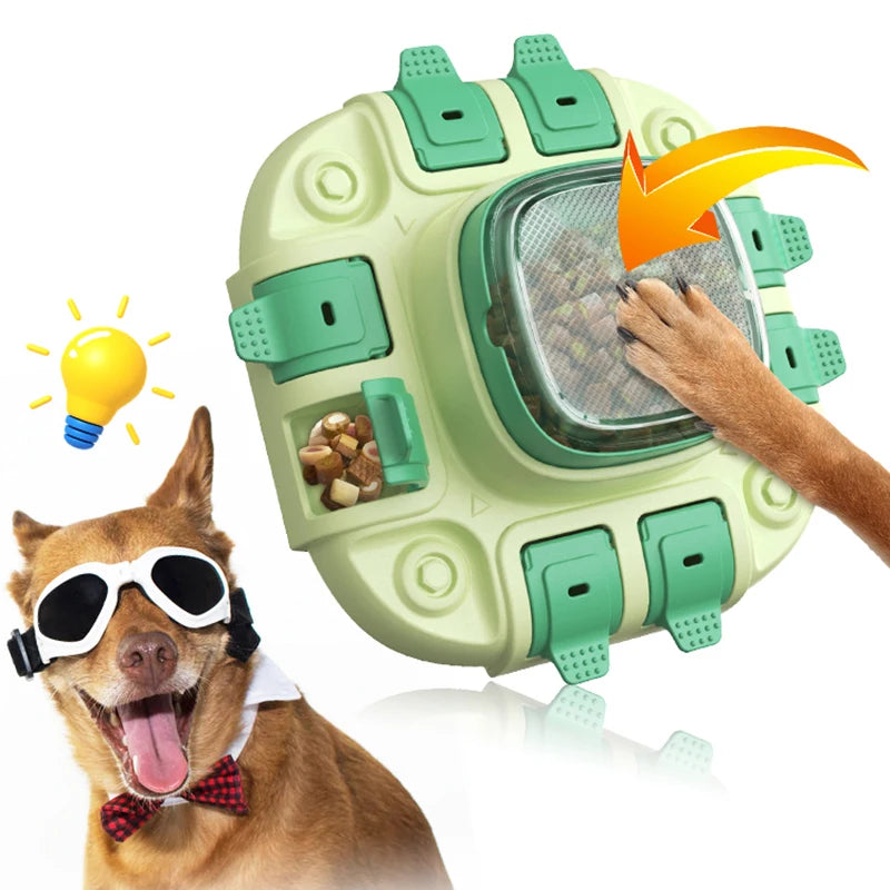 KADTC Dog Puzzle Toys for Small/Medium/Large Dogs Slow Feeder w/Button Level 2 in 1 Boredom Busters Keep Them Busy Enrichment To