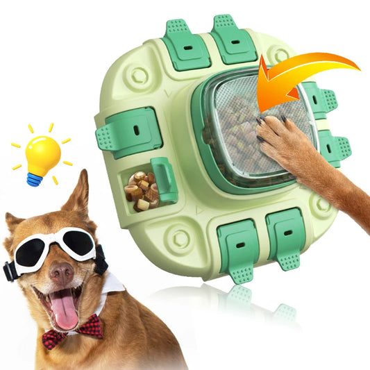 KADTC Dog Puzzle Toys for Small/Medium/Large Dogs Slow Feeder w/Button Level 2 in 1 Boredom Busters Keep Them Busy Enrichment To