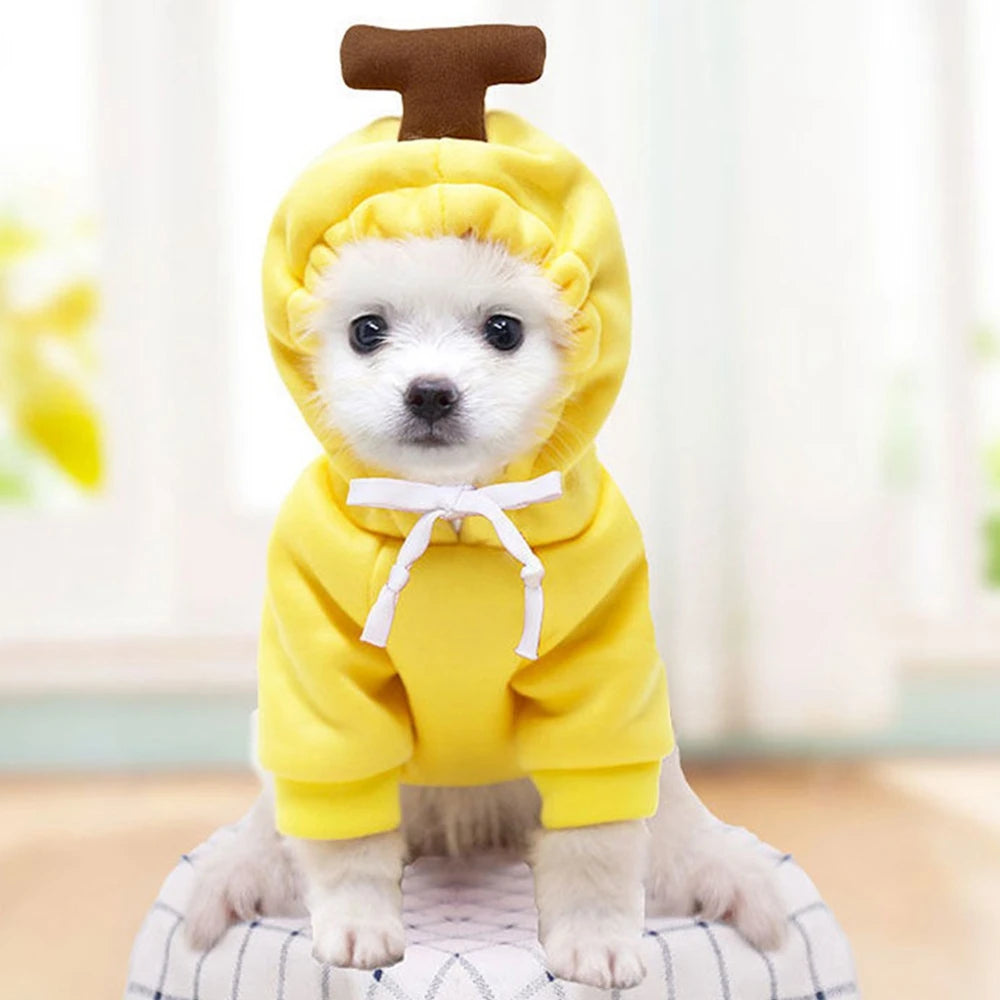 Cute Fruit Dog Clothes for Small Dogs Hoodies Warm Fleece Pet Clothing Puppy Cat Christmas Costume Coat Chihuahua Jacket Suits