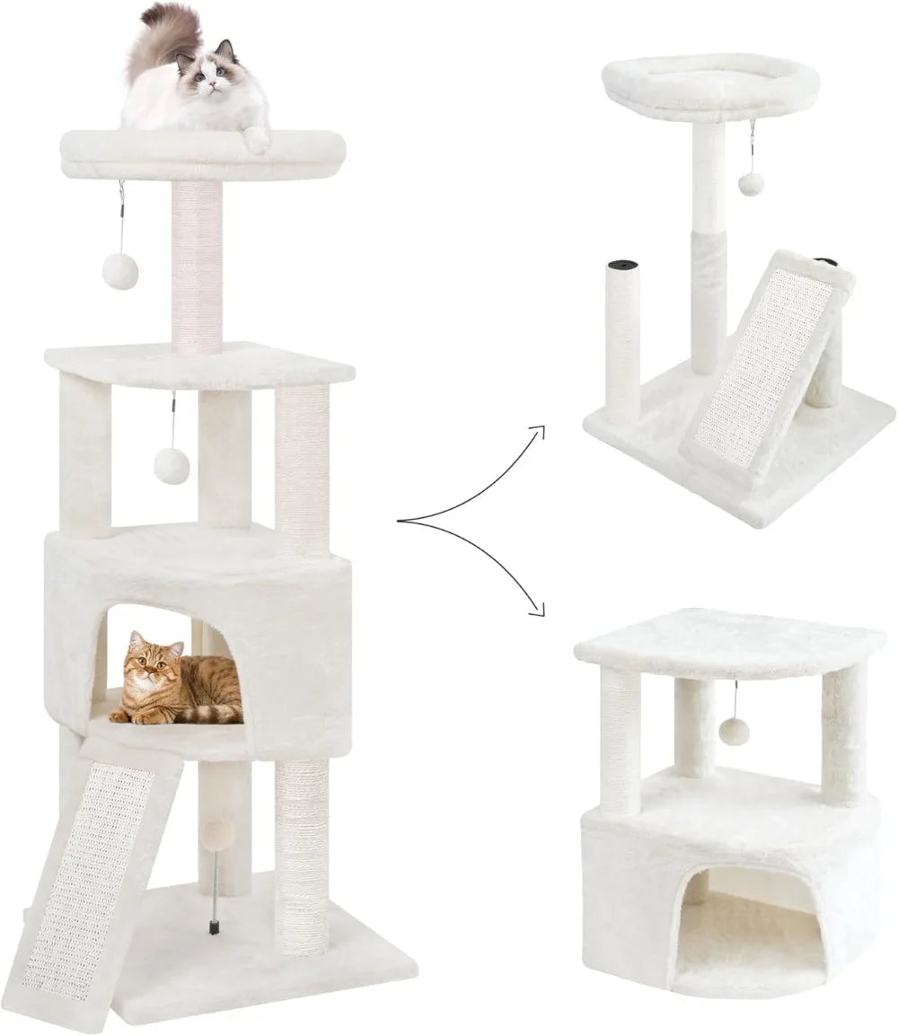 Cat Tree Tower with Big Condo for Indoor Kitten,Cat Tower with Scratching Post,Scratching Board and Cat Toys