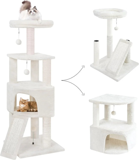 Cat Tree Tower with Big Condo for Indoor Kitten,Cat Tower with Scratching Post,Scratching Board and Cat Toys