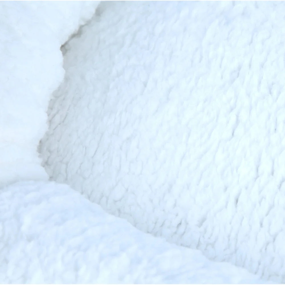 Ultra-Soft Fleece Cuddle Pet Bed Small Dogs and Cats with Thick Cushioned Base and Oversize Bolsters Machine Washable