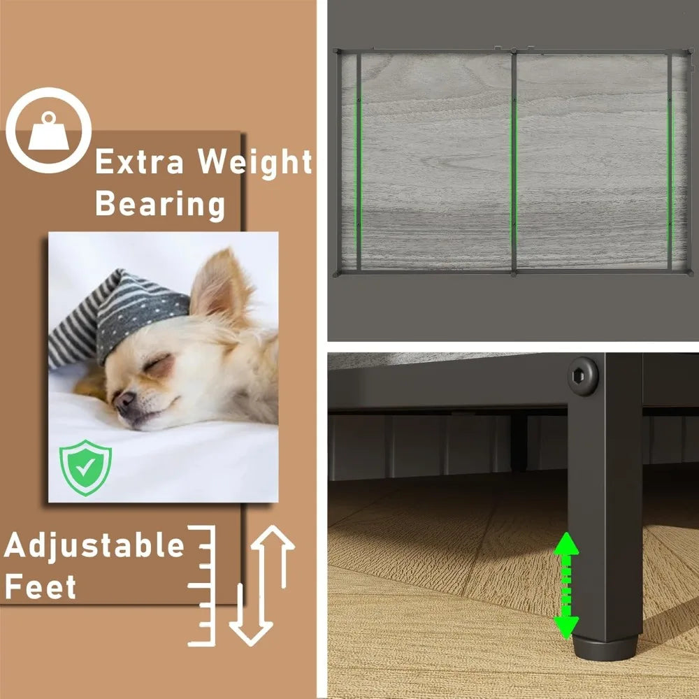 Masterpiece Dog Crate Furniture, Dog Kennel For Small Medium Large Breed, Heavy Duty 43" Large Corner Dog Crate, Indoor Pet Cag