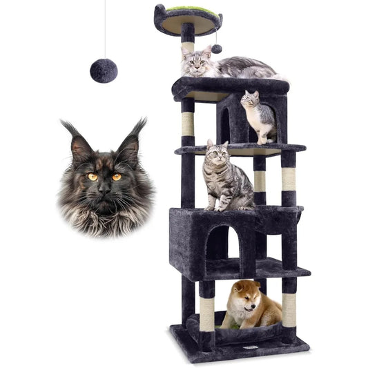 Sturdy Maine Coon Cat Tree for Large Cats Over 20 lbs, 72-inch Heavy Duty Cat Tower