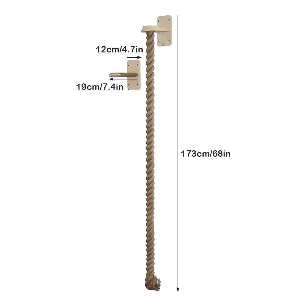 Cat Climbing Rope with Wood Platform Climbing Training Rope Wall Mounted Rope for Cat Furniture Scratcher Play Equipment