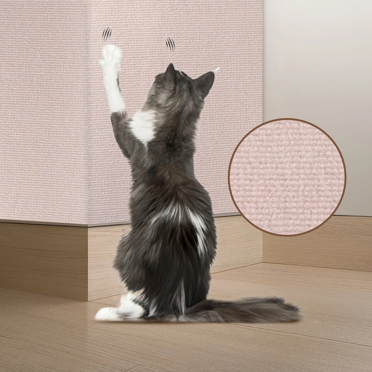 2Pcs Cat Scratching Mat Furniture Protector Trimmable DIY Cat Scratching Pad Cat Climbing Wall for Couch Sofa Furniture Protect