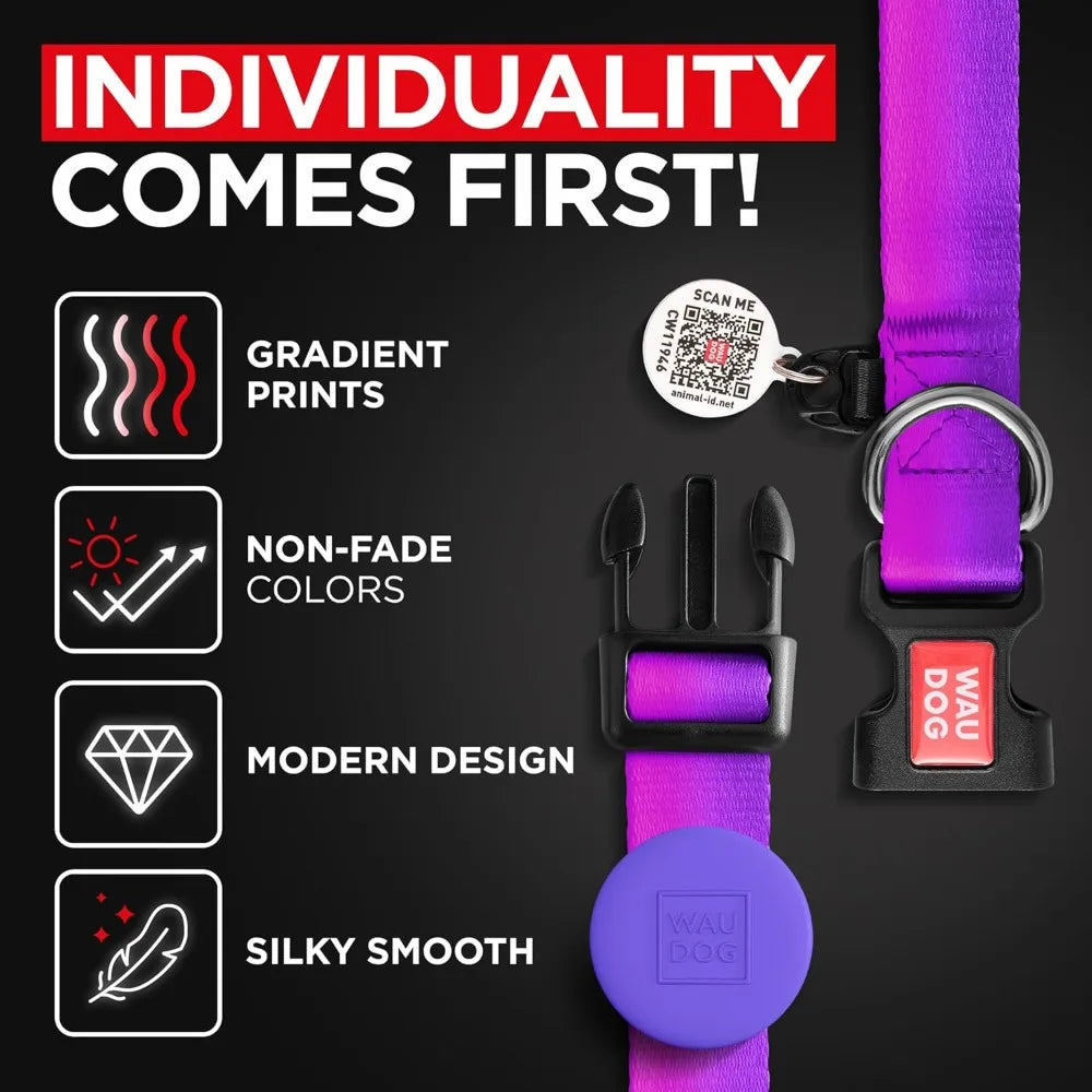 Airtag Dog Collar Nylon Dog Collar with Airtag Holder - Adjustable for Large Dogs, Small & Medium Dogs - Breakaway Puppy Collars