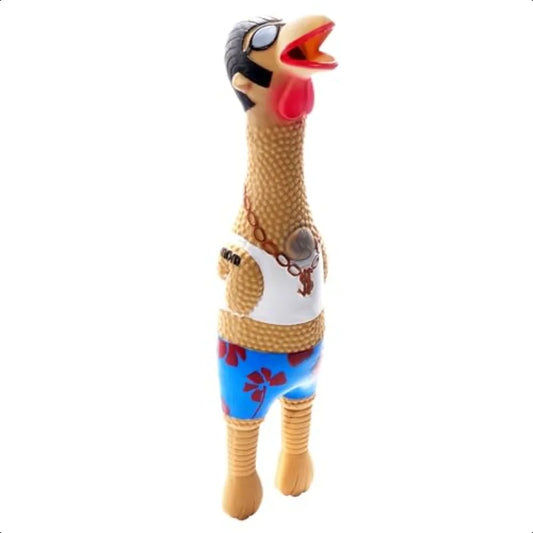 by Charming Pet Squawkers Earl Latex Squeaky Rubber Chicken Dog Toy Funny Interactive Holiday Toy for Dogs Large Size