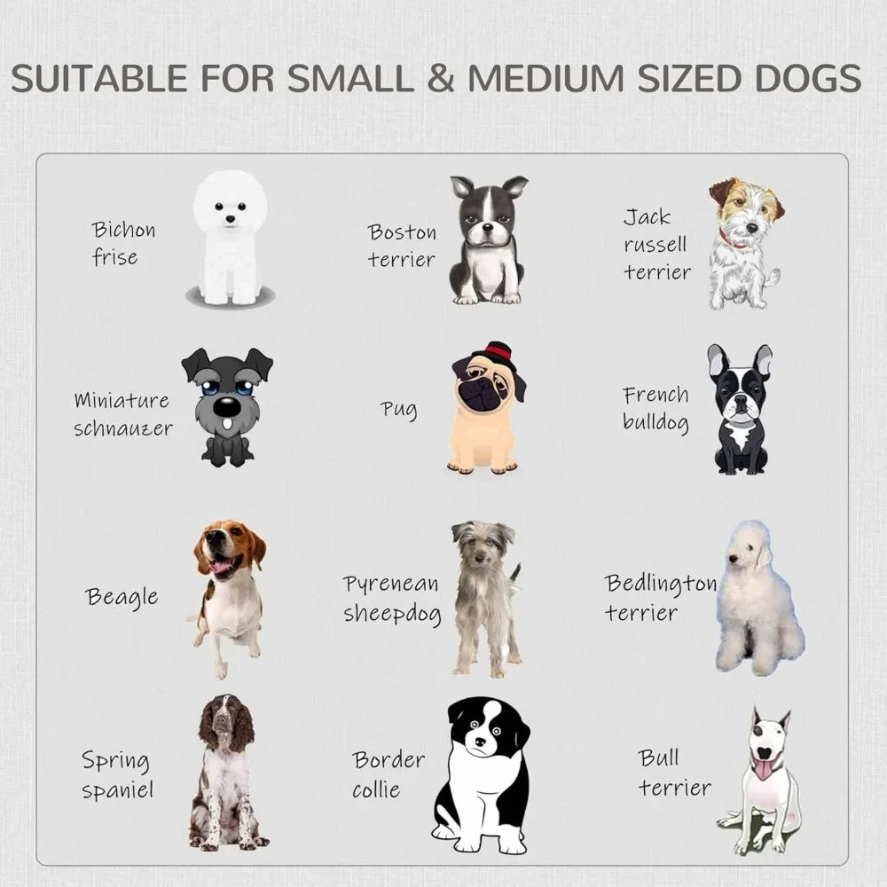 Dog Crate Furniture Wire Indoor Pet Kennel Cage, End Table with Double Doors, Locks for Small and Medium Dog House, White