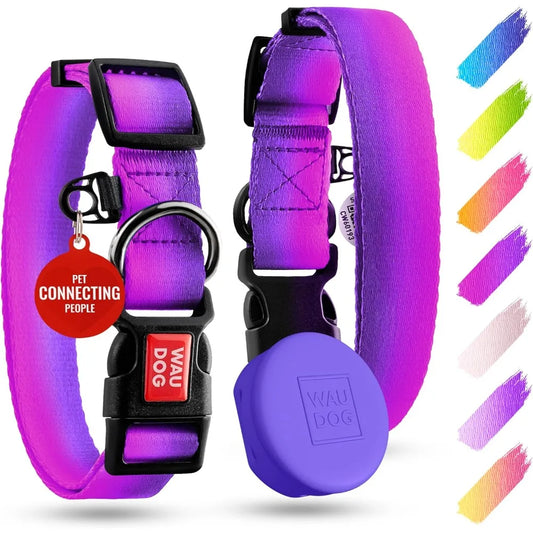 Airtag Dog Collar Nylon Dog Collar with Airtag Holder - Adjustable for Large Dogs, Small & Medium Dogs - Breakaway Puppy Collars