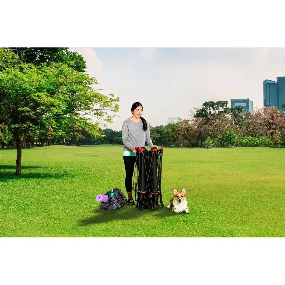 Portable Dog Play Yard Foldable Steel Frame Easy Access Pet Pen Water Resistant and Safe Containment Solution
