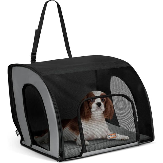 K&H Pet Products Enclosed Dog Car Seat, Travel Safety Carrier for Pets, Dog Travel Car Seat, Soft-Sided Covered Cat Carrier, Was